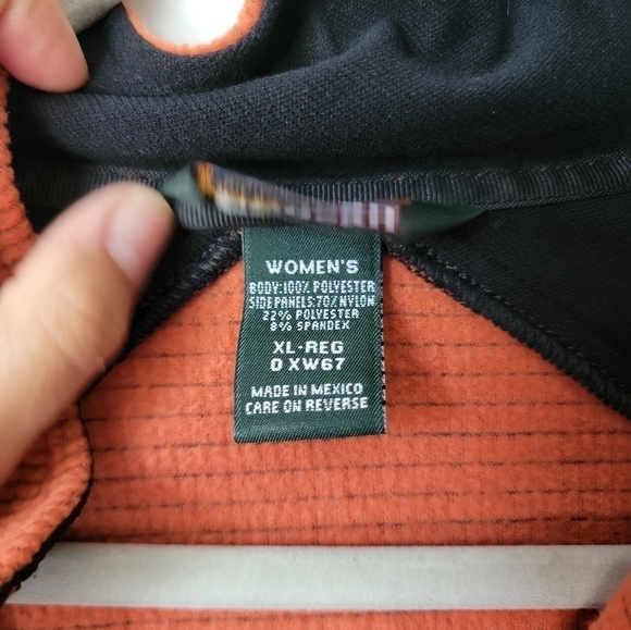 L.L.Bean orange outdoor casual long sleeve fleece sweater size XL women - Picture 3 of 8